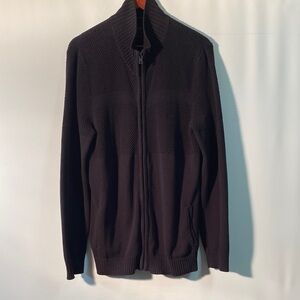 Guess Men's Black Zip-Up Sweater